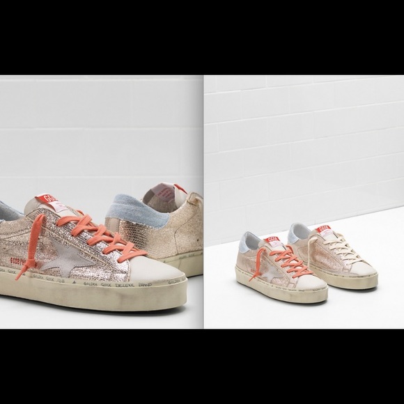 Golden Goose Hi Star Gold Lizard Ice Star Sz 7 NIB - Picture 1 of 8